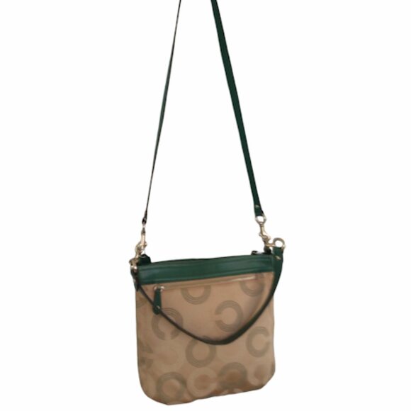 Coach Ashley Opt Art Hippie Tan and Green Convertible Crossbody - Picture 8 of 16